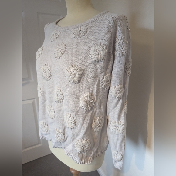 Max Mara cream floral embroidery jumper size - Picture 6 of 9